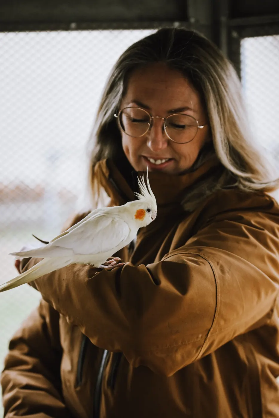 Intervenante avec un oiseau médiateur — PIAM PIAM